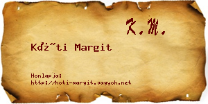Kóti Margit névjegykártya